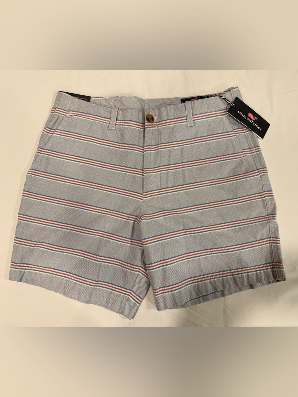 Vineyard Vines Red White and Blue 🎆 🇺🇸Striped Seersucker Island Shorts